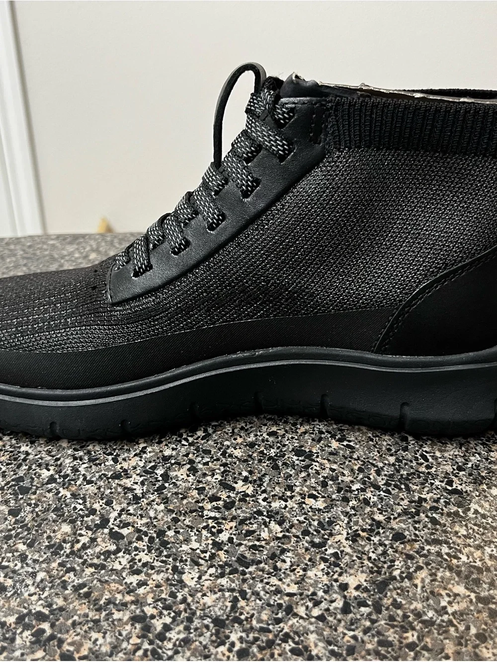 Cole Haan Men's Black Knit Waterproof Lace-Up Sneakers